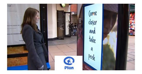Plan UK - The first campaign that offered messages depending on the gender in a bus shelter